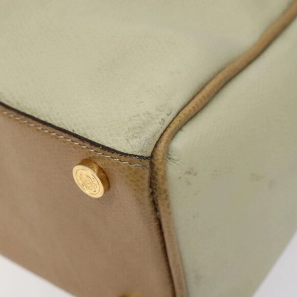 LOEWE Anagram Business Bag Leather 2way Beige Gold Auth 121886 - Picture 4 of 16